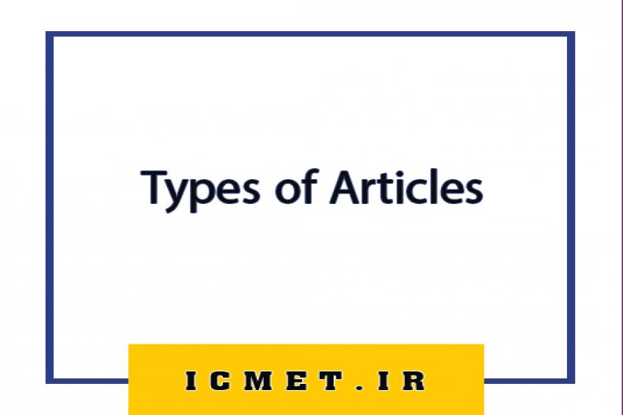 Types of Articles Accepted by the Conference Types of Articles Accepted by the Conference
